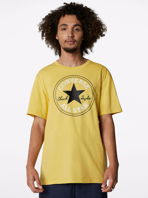 Buy Nova Chuck All Star Graphic Print Regular Fit T shirt Yellow For Men Styli Kuwait