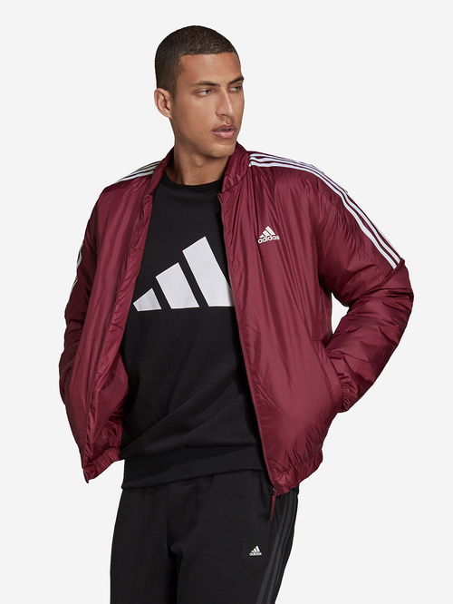 Adidas maroon bomber jacket top