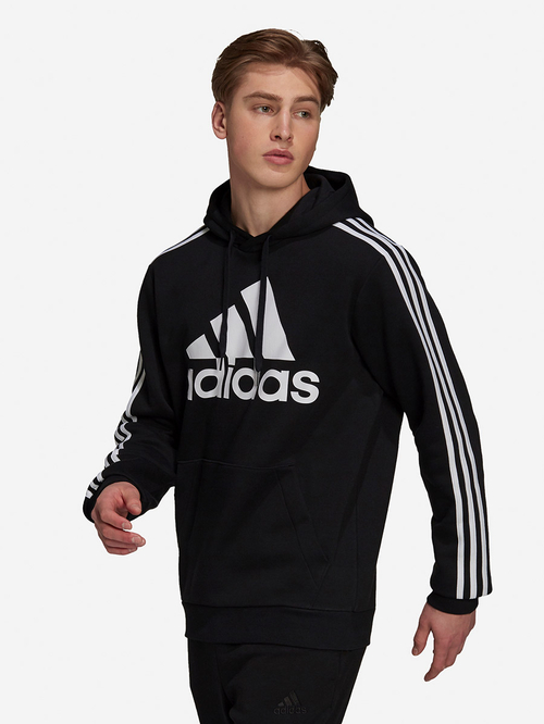 Side Striped Sleeves Fleece Hoodie