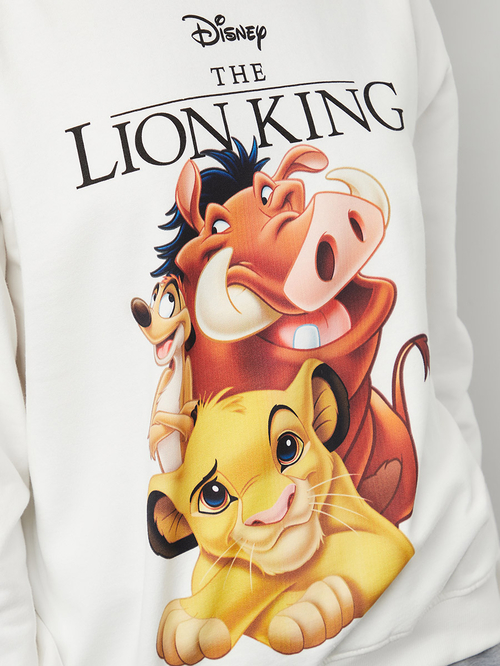 Buy Lion King Print Sweatshirt Off White For Women Styli UAE