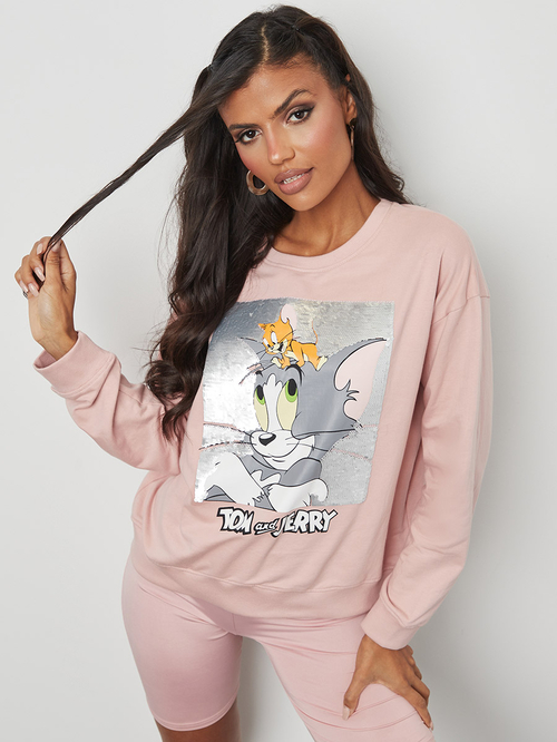 Tom and jerry graphic sweatshirt on sale