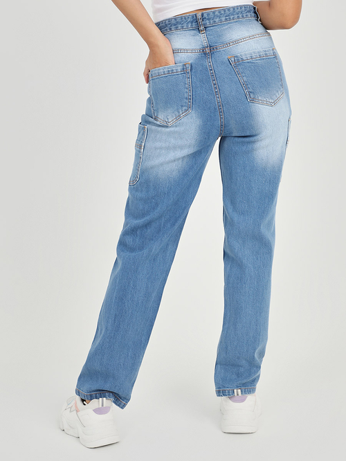 Blue jeans with side pockets 2025