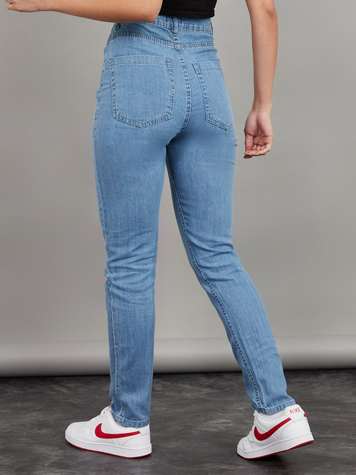 High waisted jeans with belt loops 2025
