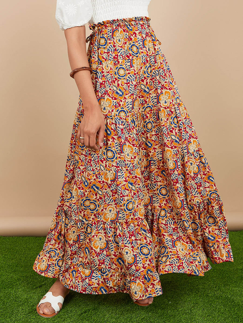 Drawstring waistband skirt hot sale