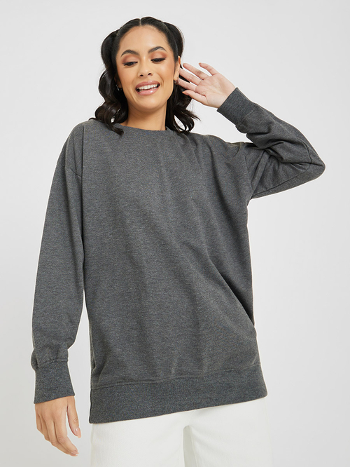 Oversized longline sweatshirt discount