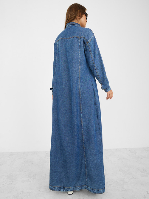 Long maxi on sale denim jacket