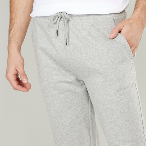 Buy Plain 3 4 Jogger Pants with Drawstring Waistband Grey For Men Styli UAE