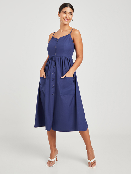 Strappy button dress store