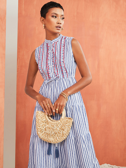 Cotton tiered maxi dress shop