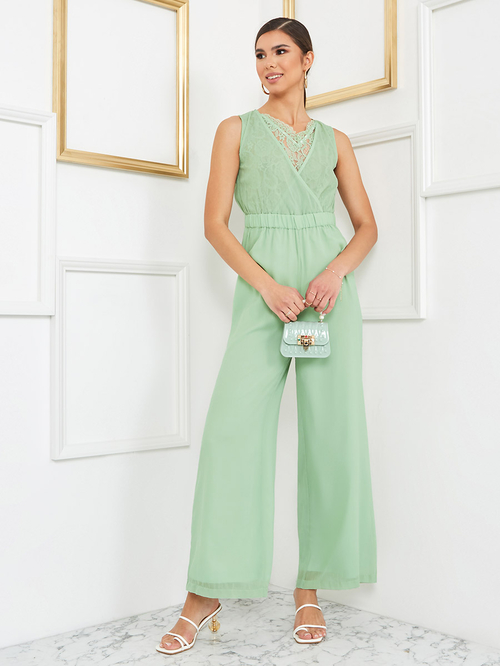 Lace insert jumpsuit sales