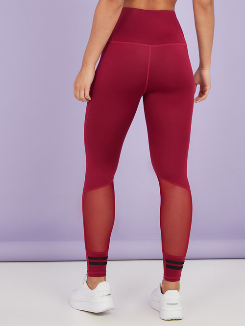 Burgundy mesh leggings sales