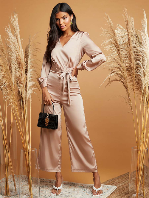 Gold long sleeve jumpsuit outlet