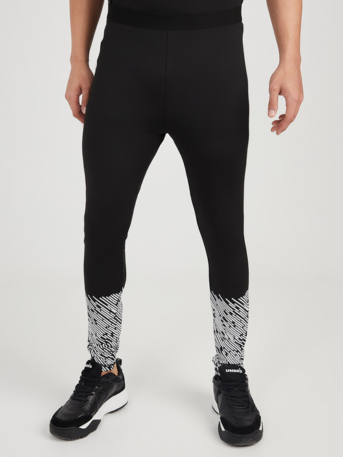 Buy Printed Cuff Detail Tight Track Pants Black For Men Styli Saudi