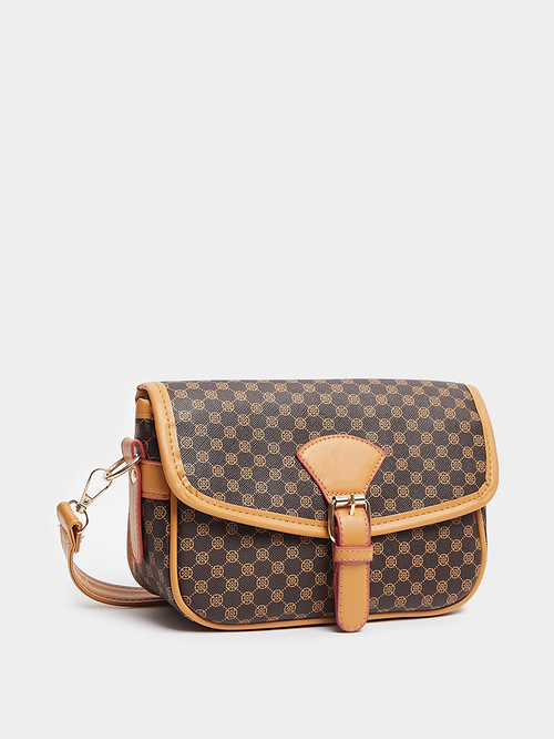 Buy Check Printed Crossbody Bag Brown For Women | Styli Saudi Buy Check Printed Crossbody Bag Brown For Women | Styli Saudi