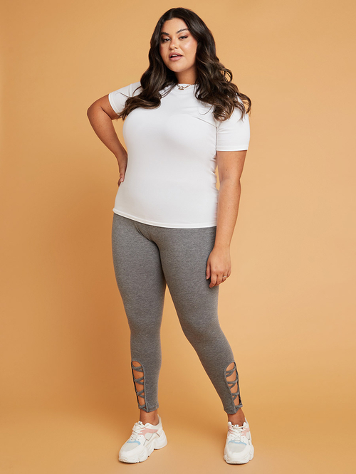 Plus size criss cross leggings 2025