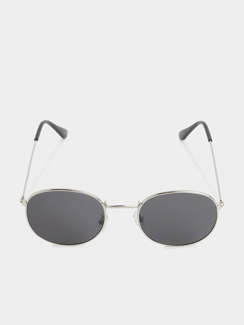 Buy Round Metal Frame Sunglasses Silver For Men Styli Saudi