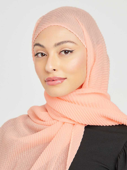 Buy Pleated Hijab Scarf Pink For Women Styli Saudi