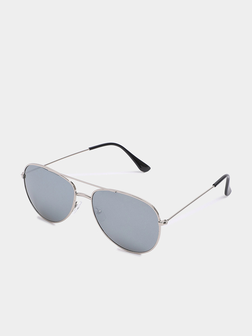 Buy Thin Frame Aviator Sunglasses with Nose Pads Silver For Men Styli Saudi
