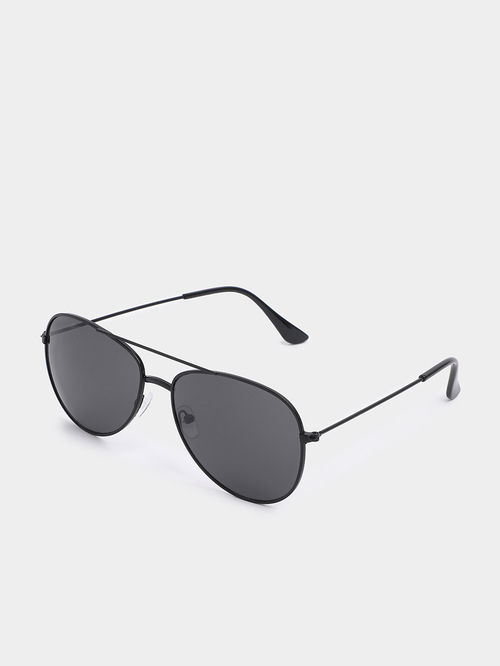 Buy Slim Temple Aviator Sunglasses with Nose Pads Black For Men Styli Saudi