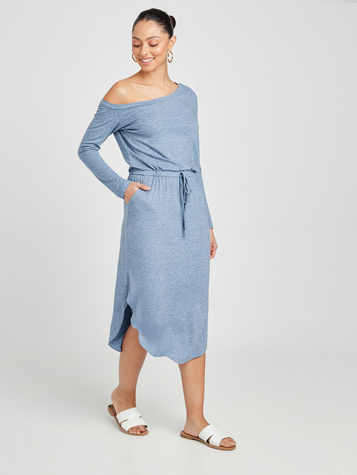 Long sleeve t shirt midi dress deals