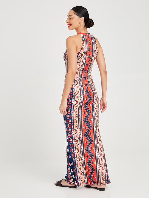 Boho print halter dress online