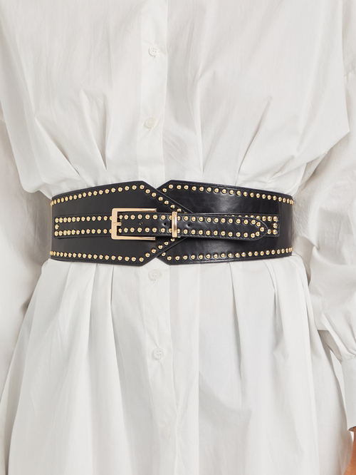 Buy Wide Studded Waist Belt Black For Women Styli Saudi