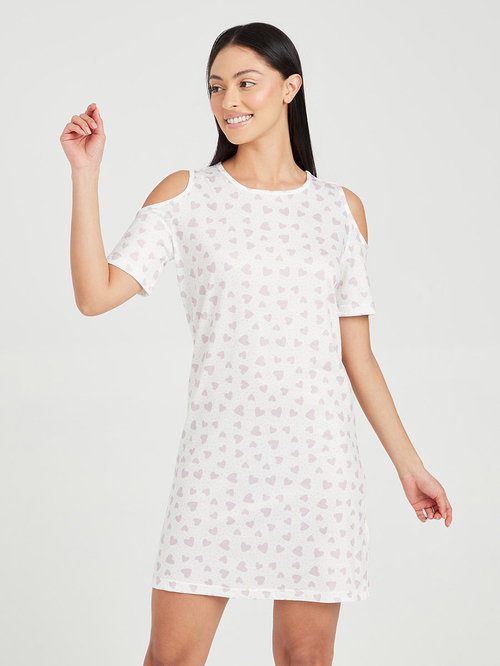Cold shoulder shirt dress shop