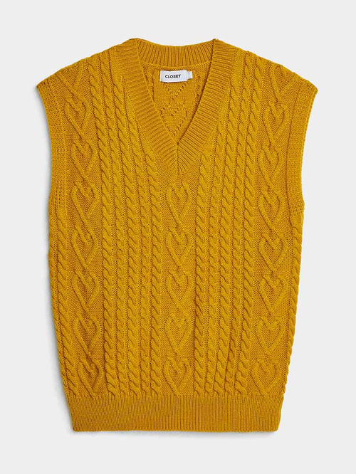 Yellow sweater vest on sale