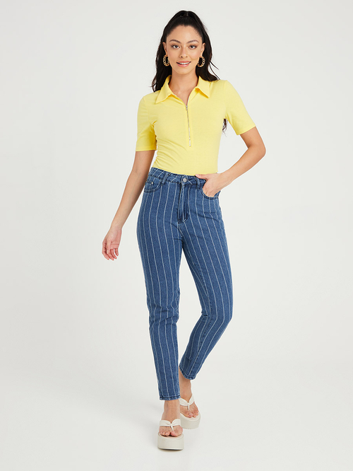 High waisted striped jeans new arrivals
