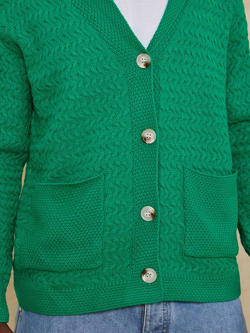 Chunky green cardigan deals