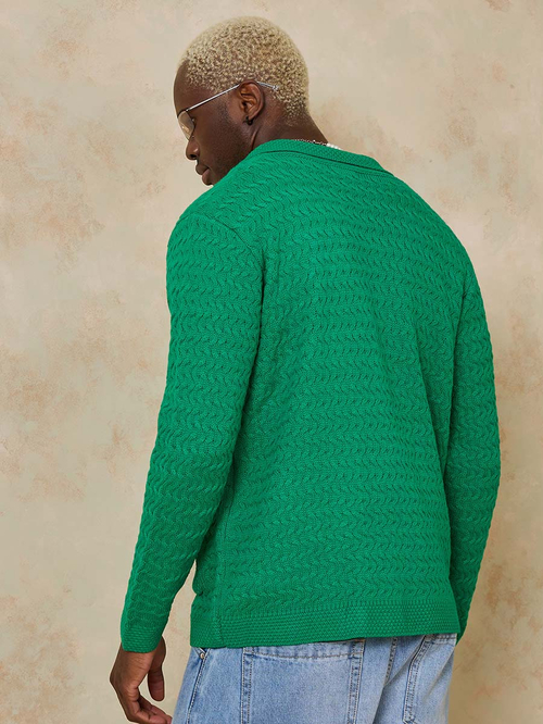 Chunky green cardigan top