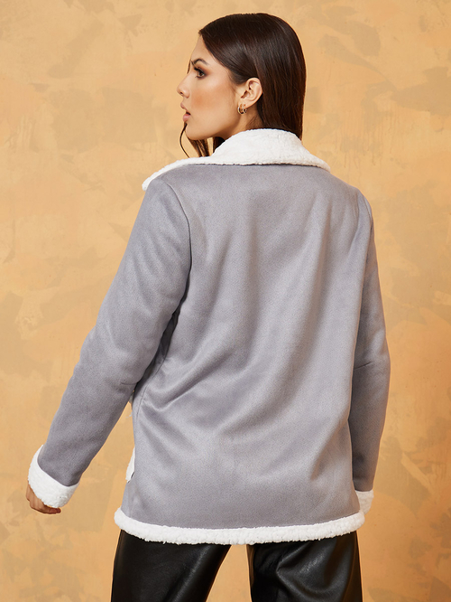 Suede longline jacket hot sale