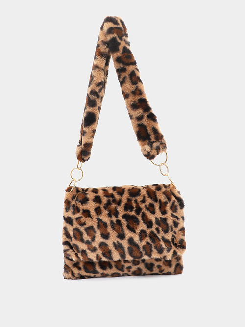 Fur leopard print bag 2025