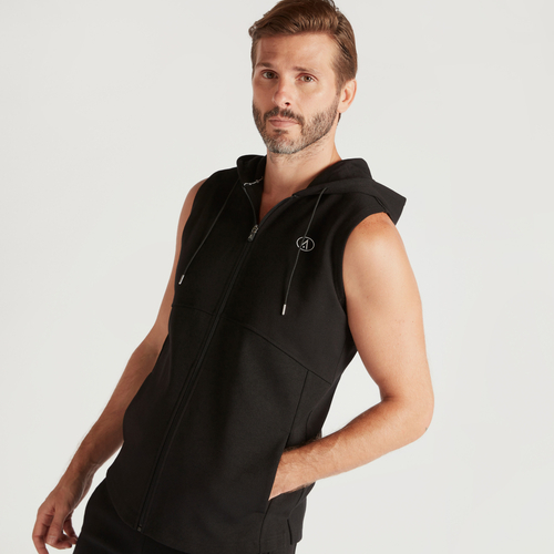 Sleeveless full zip hoodie outlet