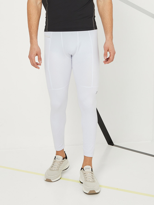 Buy Compression Pants With Zipper Pocket White For Men Styli Bahrain