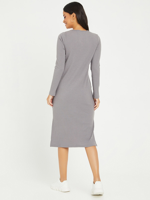 Long sleeve t shirt midi dress 2025