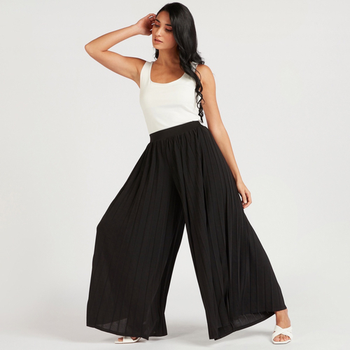 Wide leg pleated palazzo pants new arrivals
