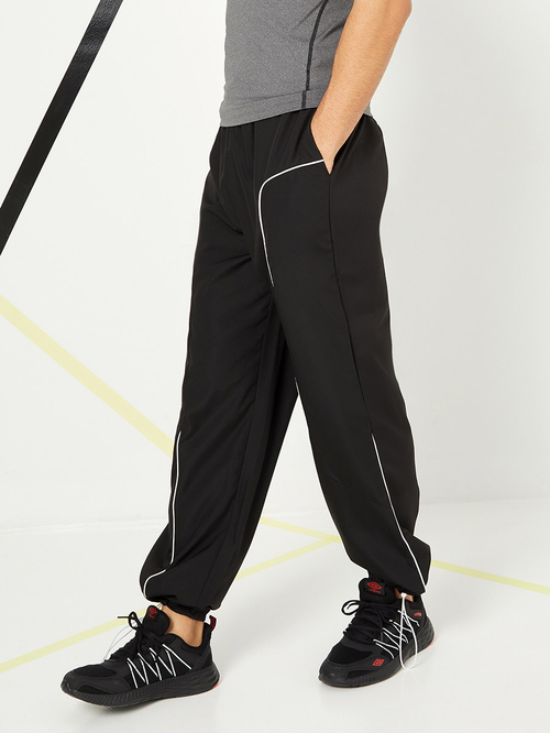 Buy Contrast Piping Detail Active Track Pants Black For Men Styli UAE