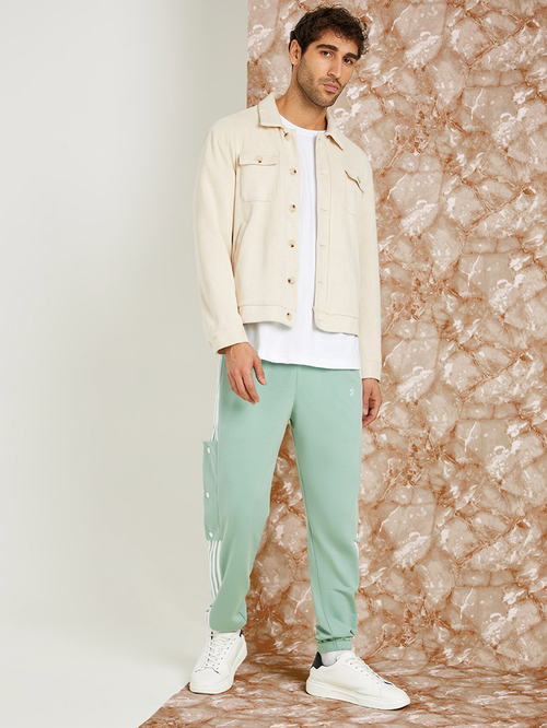 Side stripe button pants top