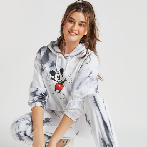 Buy Mickey Mouse Tie Dye Print Knit Hoodie with Long Sleeves Multi For Women Styli UAE