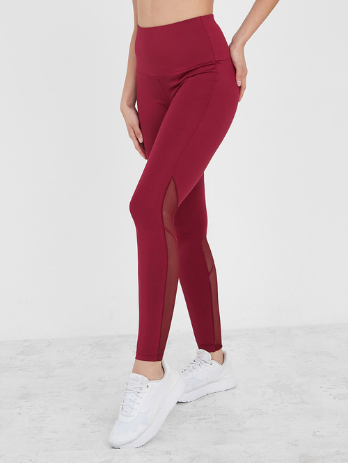 Burgundy mesh leggings hot sale