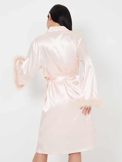 Pink shop marabou robe