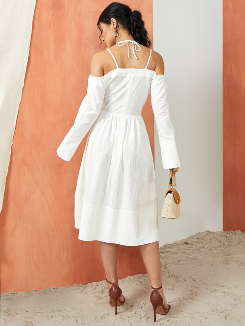 Cold shoulder tie dress hotsell