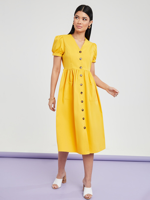 Plain yellow dress hotsell
