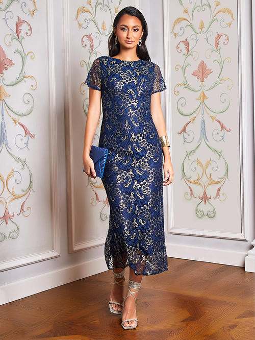 En focus studio navy lace dress online