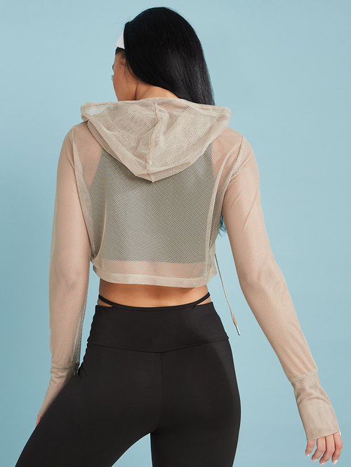 Fishnet cropped hoodie shop