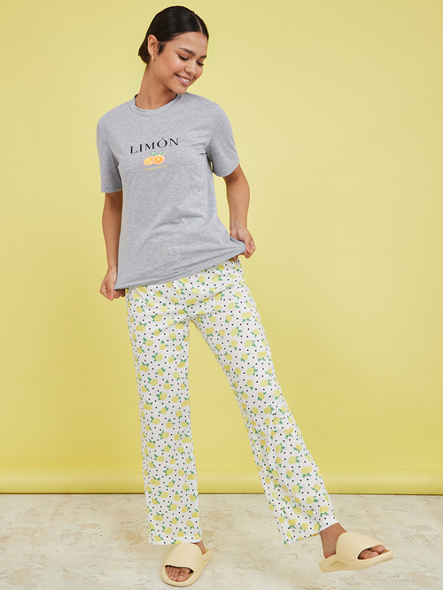 Womens lemon pajamas hotsell