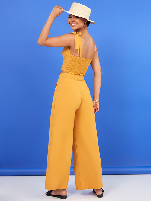 Yellow trouser co ord top