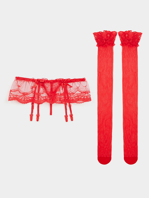 Red garter set cheap