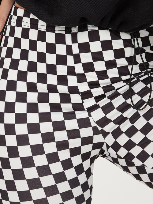Black and white check cycling shorts shop